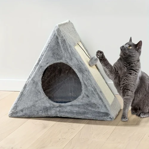 Plush Cat Bed with Toy