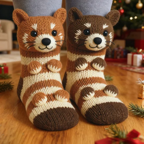3D Knitted Animal Socks
